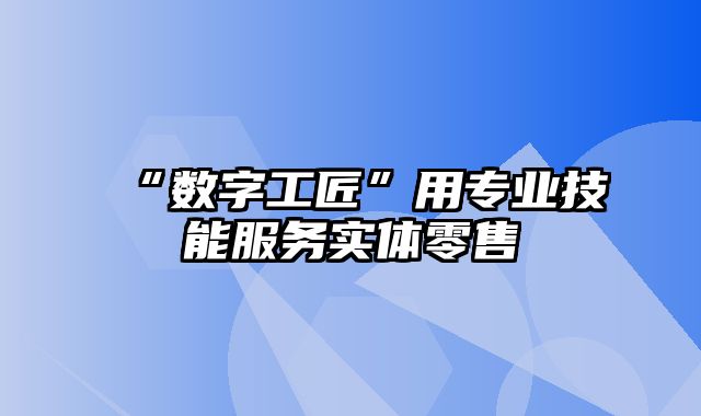 “数字工匠”用专业技能服务实体零售