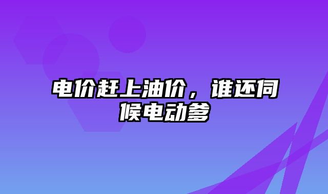 电价赶上油价，谁还伺候电动爹